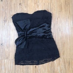 Black Strapless lace top